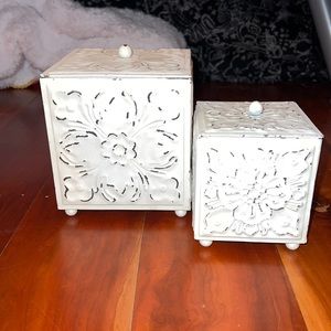 Metal white box decor two sizes